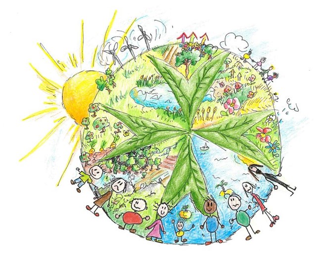 Logo unseres Umweltschutz-Projektes – ausgewählt aus drei Entwürfen durch die Bewohner:innen unserer Jugendhilfe-Einrichtungen Logo unseres Umweltschutz-Projektes – ausgewählt aus drei Entwürfen durch die Bewohner:innen unserer Jugendhilfe-Einrichtungen
